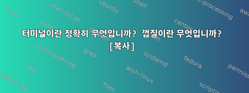 터미널이란 정확히 무엇입니까? 껍질이란 무엇입니까? [복사]