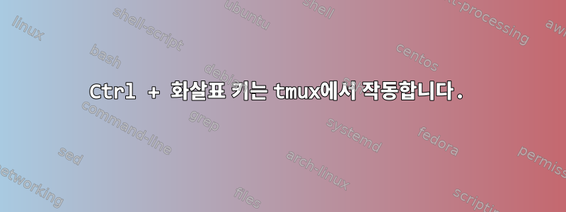 Ctrl + 화살표 키는 tmux에서 작동합니다.