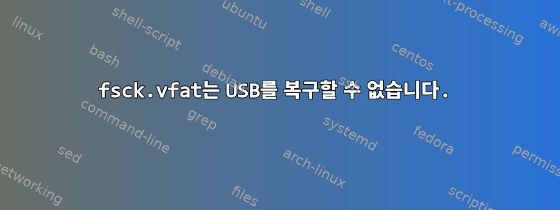 fsck.vfat는 USB를 복구할 수 없습니다.