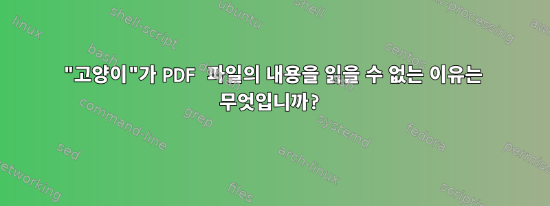 "고양이"가 PDF 파일의 내용을 읽을 수 없는 이유는 무엇입니까?