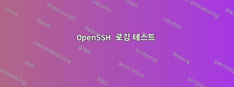 OpenSSH 로깅 테스트