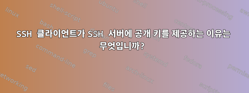 SSH 클라이언트가 SSH 서버에 공개 키를 제공하는 이유는 무엇입니까?