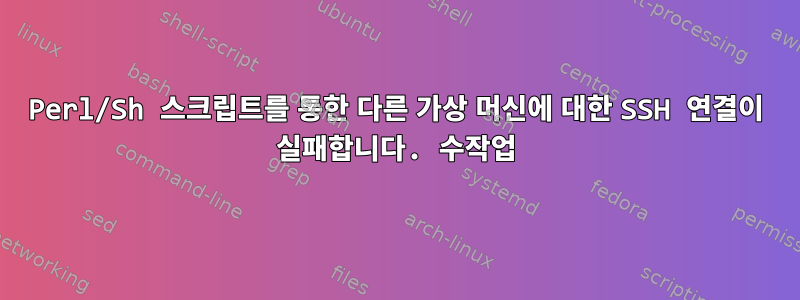 Perl/Sh 스크립트를 통한 다른 가상 머신에 대한 SSH 연결이 실패합니다. 수작업