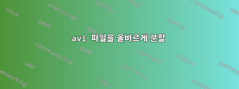 avi 파일을 올바르게 분할