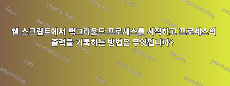 쉘 스크립트에서 백그라운드 프로세스를 시작하고 프로세스의 출력을 기록하는 방법은 무엇입니까?