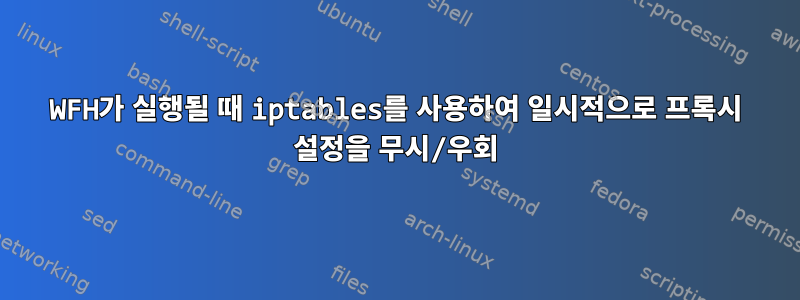 WFH가 실행될 때 iptables를 사용하여 일시적으로 프록시 설정을 무시/우회