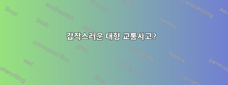 갑작스러운 대형 교통사고?