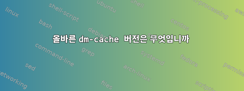 올바른 dm-cache 버전은 무엇입니까