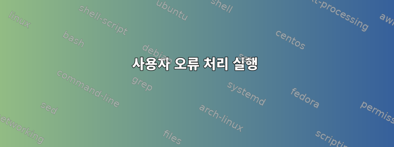 사용자 오류 처리 실행