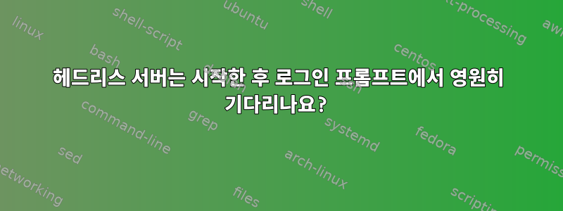 헤드리스 서버는 시작한 후 로그인 프롬프트에서 영원히 기다리나요?