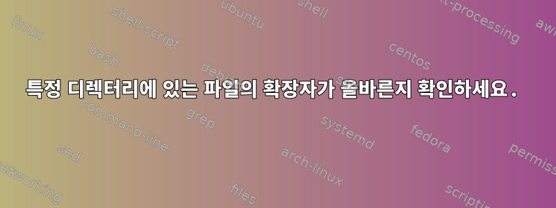 특정 디렉터리에 있는 파일의 확장자가 올바른지 확인하세요.