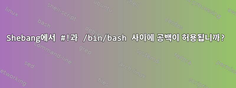 Shebang에서 #!과 /bin/bash 사이에 공백이 허용됩니까?