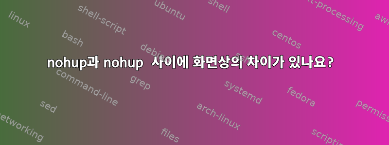 nohup과 nohup 사이에 화면상의 차이가 있나요?