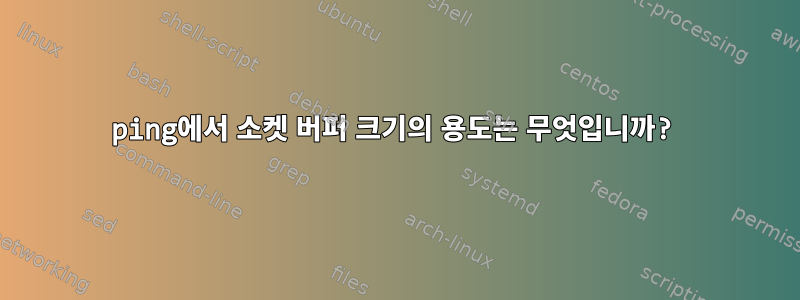 ping에서 소켓 버퍼 크기의 용도는 무엇입니까?