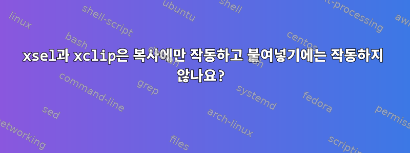 xsel과 xclip은 복사에만 작동하고 붙여넣기에는 작동하지 않나요?