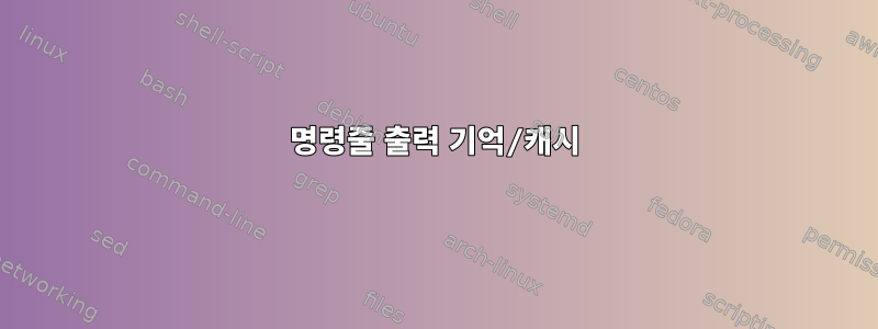 명령줄 출력 기억/캐시