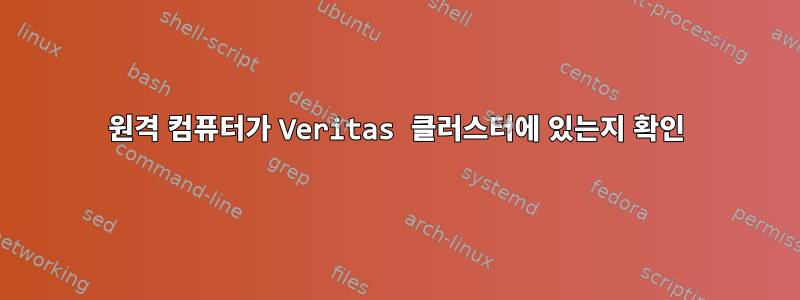 원격 컴퓨터가 Veritas 클러스터에 있는지 확인