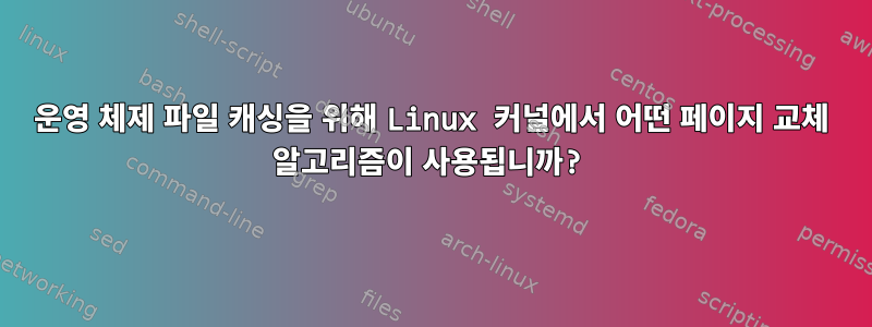 운영 체제 파일 캐싱을 위해 Linux 커널에서 어떤 페이지 교체 알고리즘이 사용됩니까?