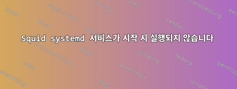 Squid systemd 서비스가 시작 시 실행되지 않습니다