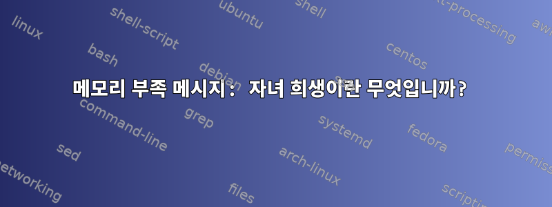 메모리 부족 메시지: 자녀 희생이란 무엇입니까?