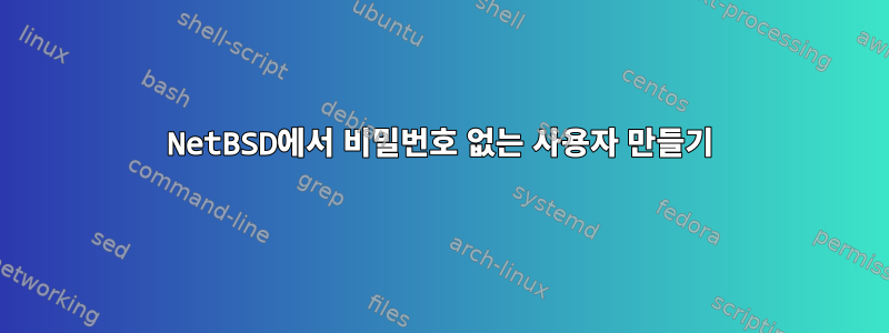 NetBSD에서 비밀번호 없는 사용자 만들기