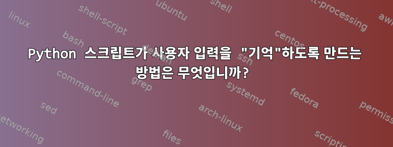 Python 스크립트가 사용자 입력을 "기억"하도록 만드는 방법은 무엇입니까?