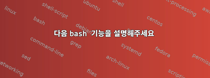 다음 bash 기능을 설명해주세요