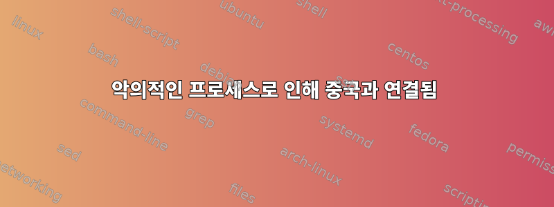 악의적인 프로세스로 인해 중국과 연결됨