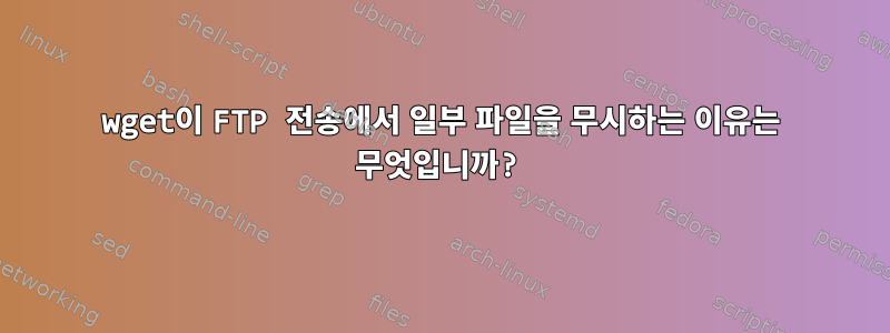 wget이 FTP 전송에서 일부 파일을 무시하는 이유는 무엇입니까?