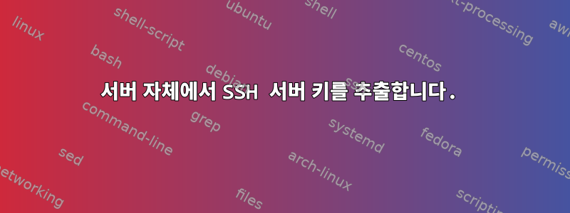 서버 자체에서 SSH 서버 키를 추출합니다.