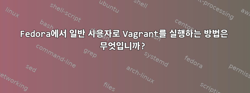 Fedora에서 일반 사용자로 Vagrant를 실행하는 방법은 무엇입니까?