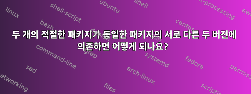 두 개의 적절한 패키지가 동일한 패키지의 서로 다른 두 버전에 의존하면 어떻게 되나요?