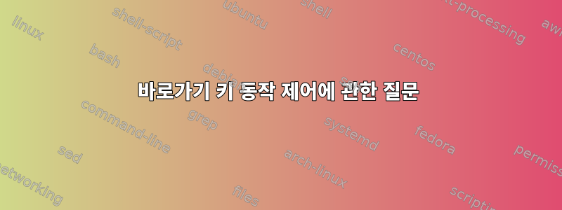 바로가기 키 동작 제어에 관한 질문