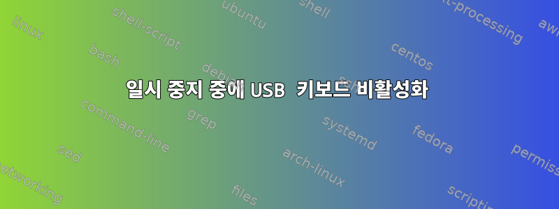 일시 중지 중에 USB 키보드 비활성화