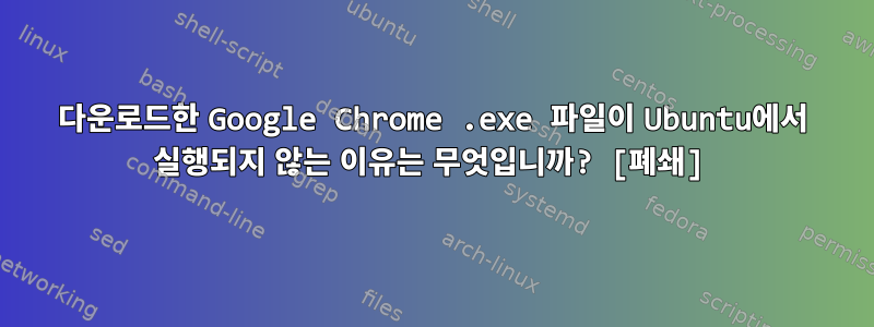 다운로드한 Google Chrome .exe 파일이 Ubuntu에서 실행되지 않는 이유는 무엇입니까? [폐쇄]