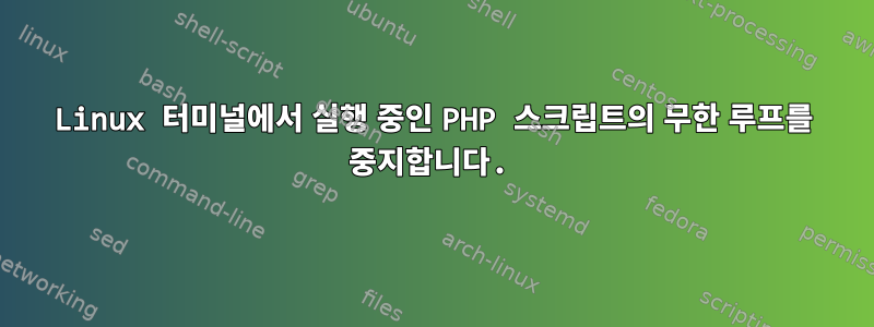 Linux 터미널에서 실행 중인 PHP 스크립트의 무한 루프를 중지합니다.