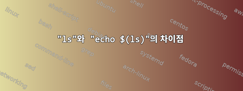 "ls"와 "echo $(ls)"의 차이점