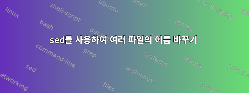 sed를 사용하여 여러 파일의 이름 바꾸기