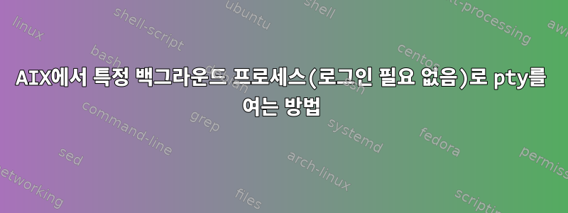 AIX에서 특정 백그라운드 프로세스(로그인 필요 없음)로 pty를 여는 방법