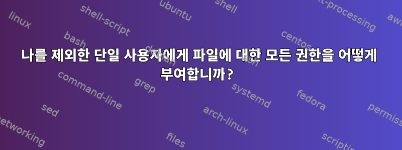 나를 제외한 단일 사용자에게 파일에 대한 모든 권한을 어떻게 부여합니까?