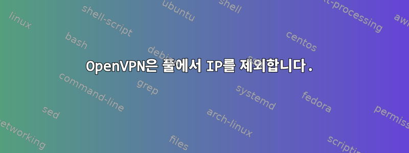 OpenVPN은 풀에서 IP를 제외합니다.