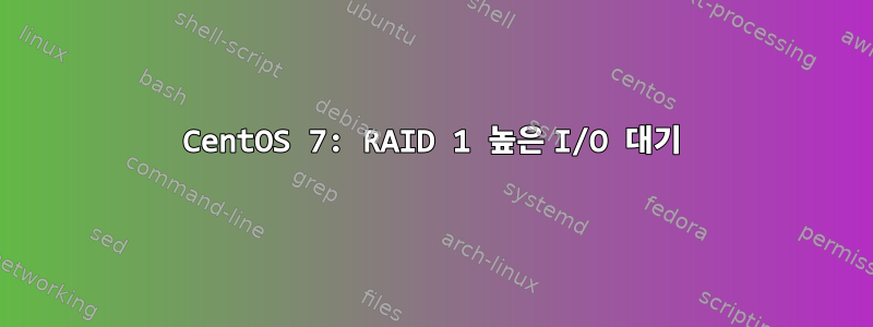 CentOS 7: RAID 1 높은 I/O 대기