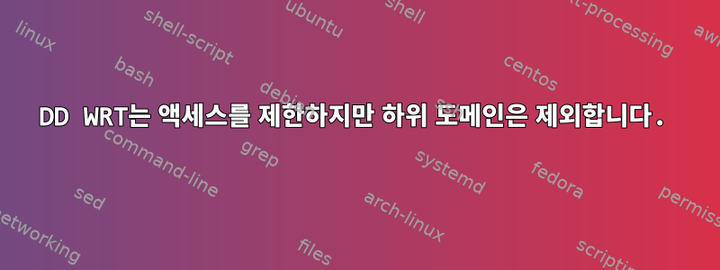 DD WRT는 액세스를 제한하지만 하위 도메인은 제외합니다.