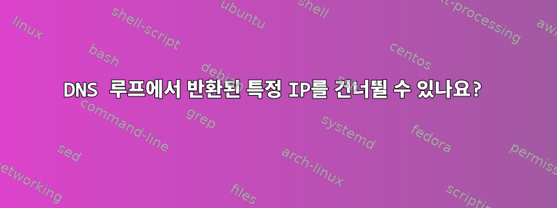 DNS 루프에서 반환된 특정 IP를 건너뛸 수 있나요?