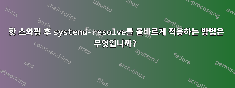 핫 스와핑 후 systemd-resolve를 올바르게 적용하는 방법은 무엇입니까?