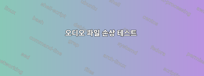 오디오 파일 손상 테스트