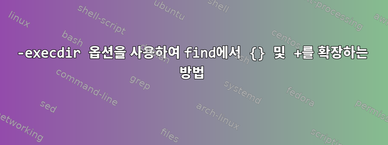 -execdir 옵션을 사용하여 find에서 {} 및 +를 확장하는 방법