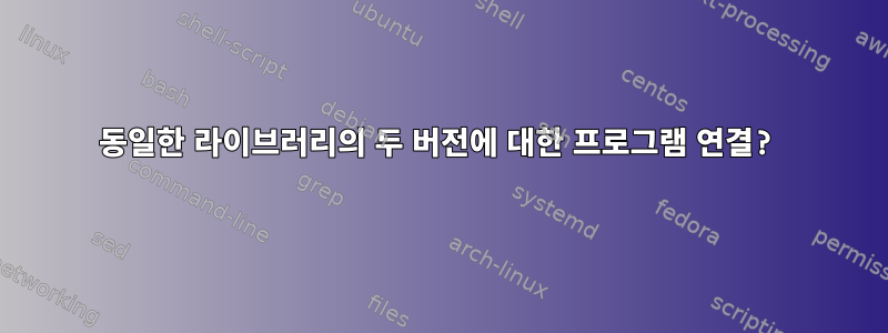 동일한 라이브러리의 두 버전에 대한 프로그램 연결?