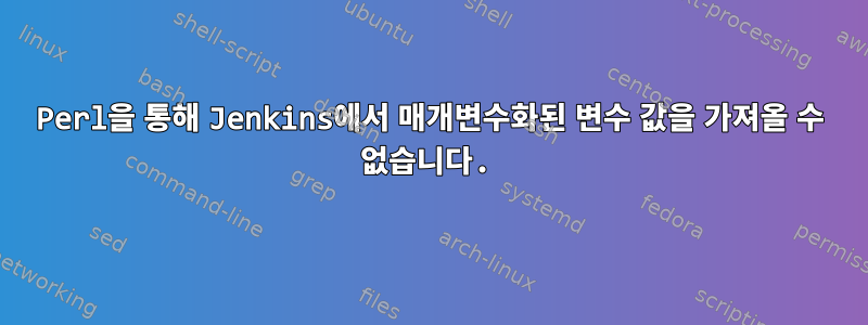 Perl을 통해 Jenkins에서 매개변수화된 변수 값을 가져올 수 없습니다.