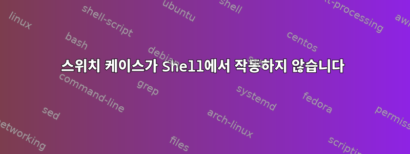 스위치 케이스가 Shell에서 작동하지 않습니다